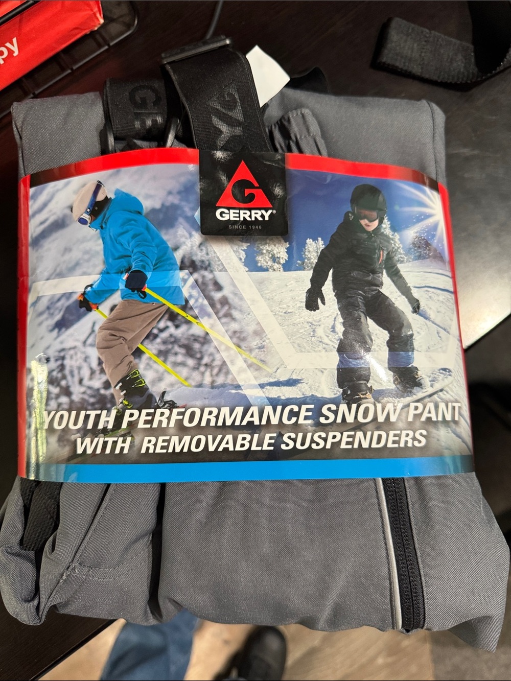 Gerry Youth Performance Snow Pant - Gray with Removable Suspenders